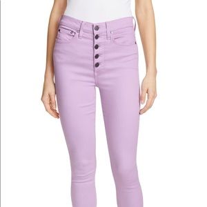 Alice + Olivia Good High Rise Exposed Button Jeans